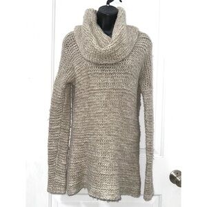 Jennifer Lopez brown chunky cowl neck sweater size medium
